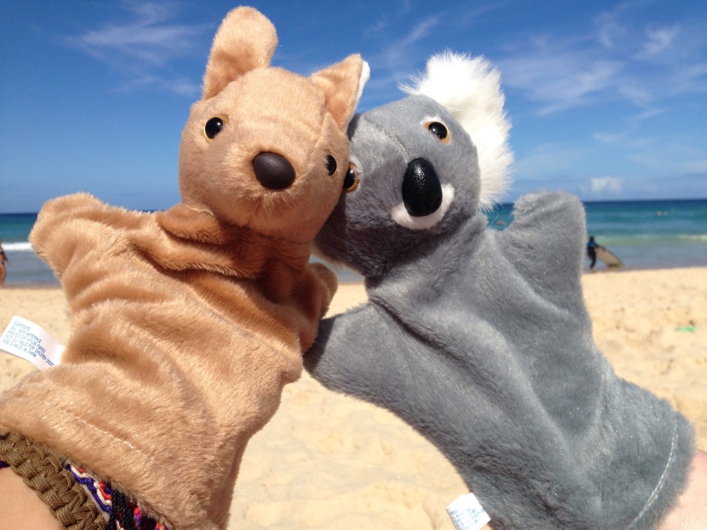 Sydney, Australia: Koko and Karen on Bondi beach.